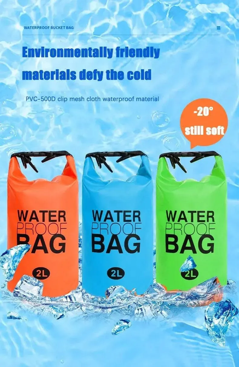 2 Liter Waterproof Dry Bag Storage Swimming Kayak River Hiking Float Sailing Canoe Diving Compression Backpack