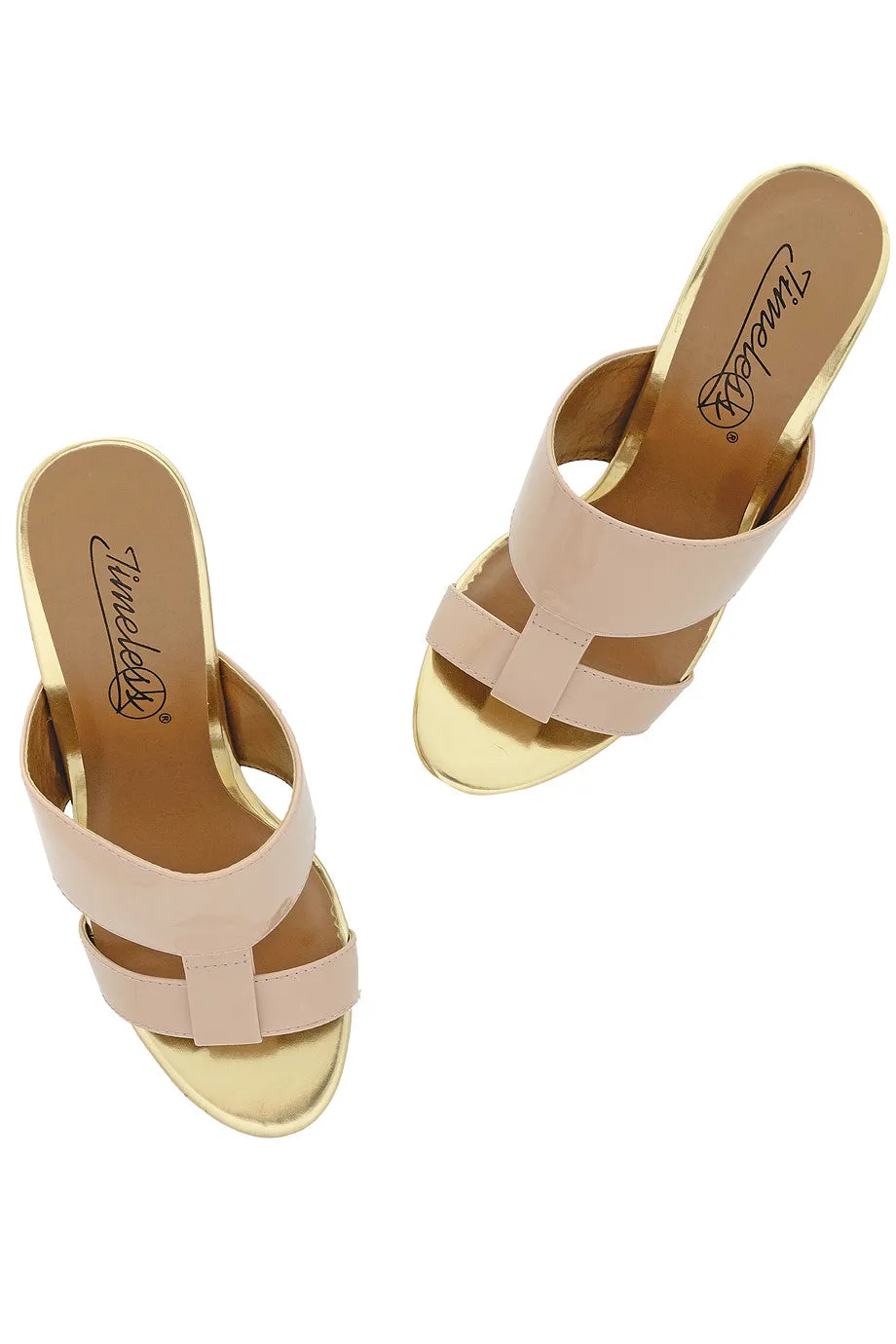 AMY Nude Gold Mules