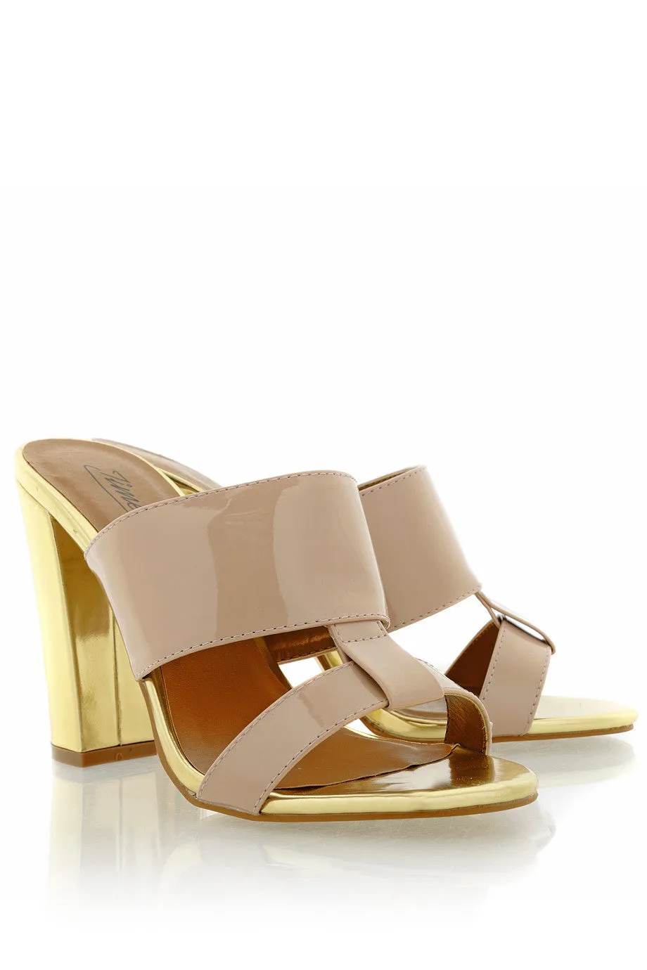 AMY Nude Gold Mules