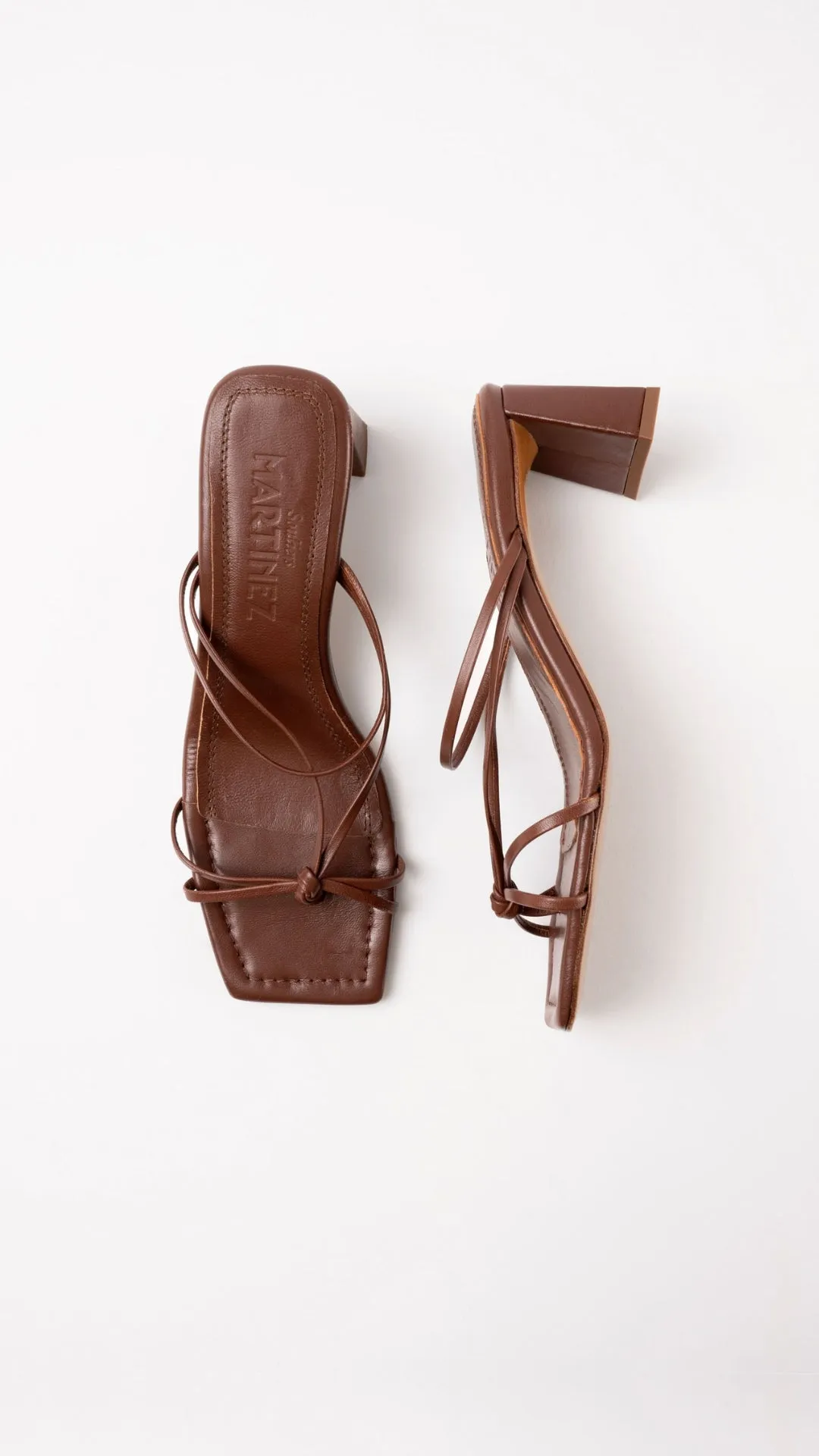 ARANDINA - Chocolate Leather Strappy Sandals