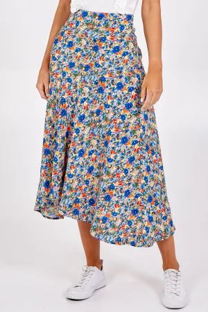 Asymmetric Seam Midi Skirt