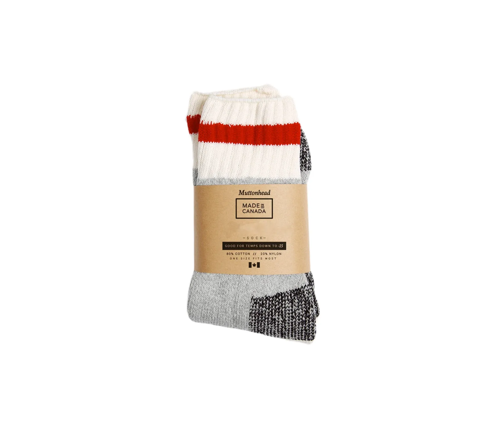 Camp Socks | Grey/Red Stripe