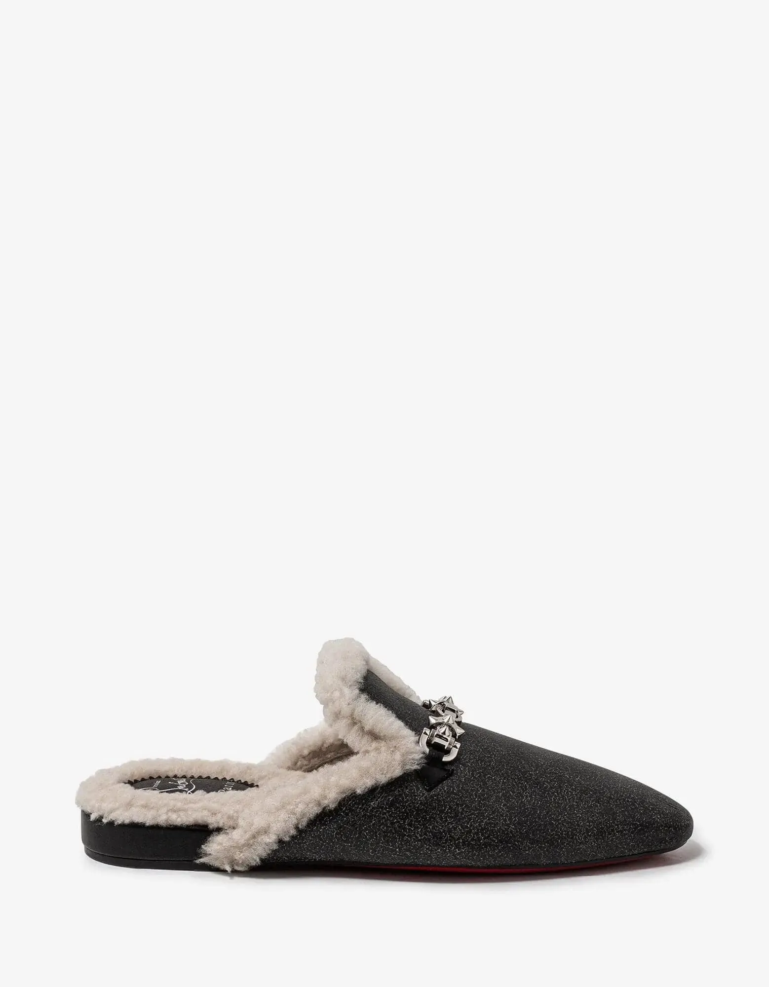 Christian Louboutin Woolito Swing Black Nappa Leather Mules -