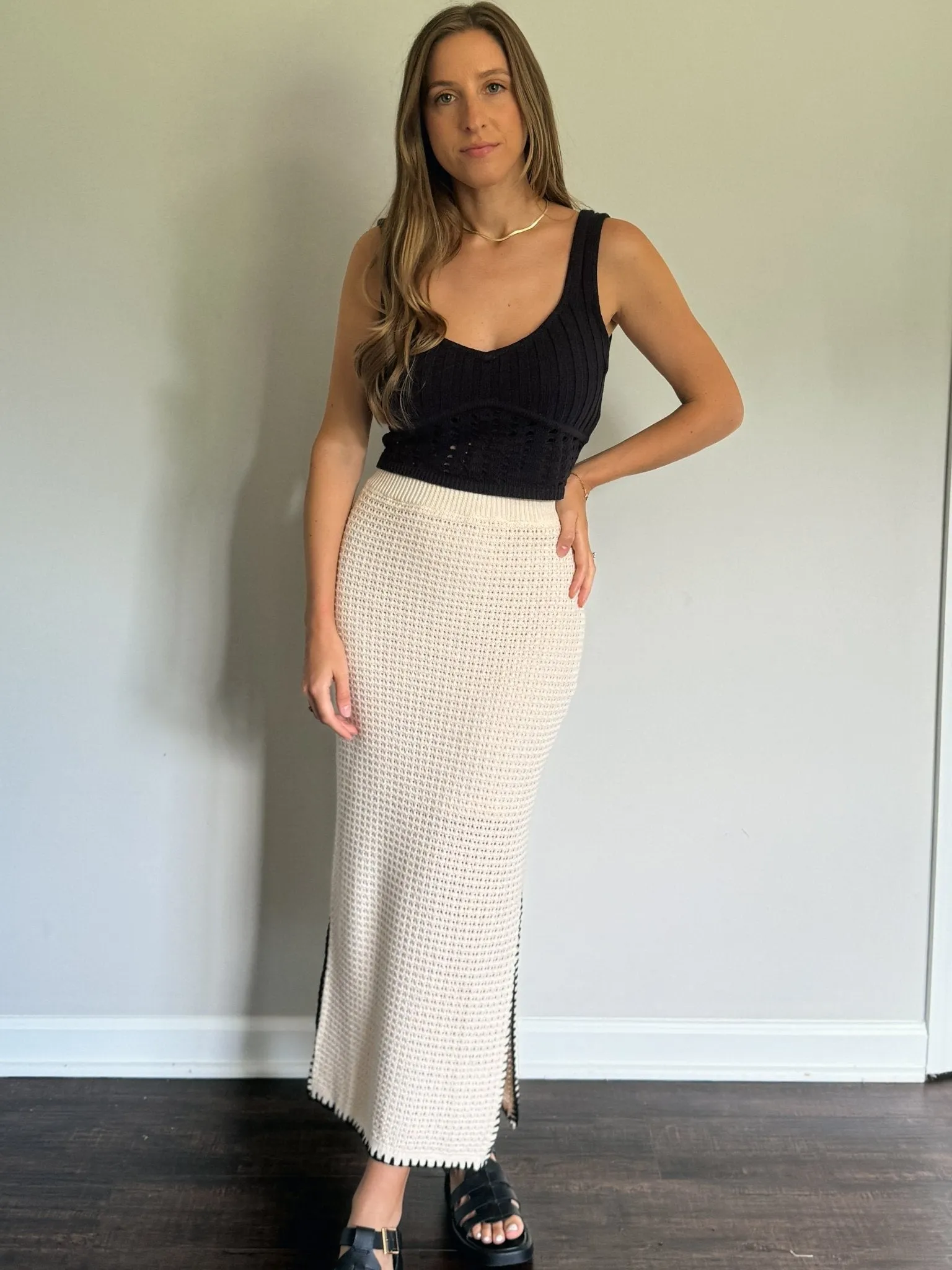 Crochet Knitted Midi Skirt