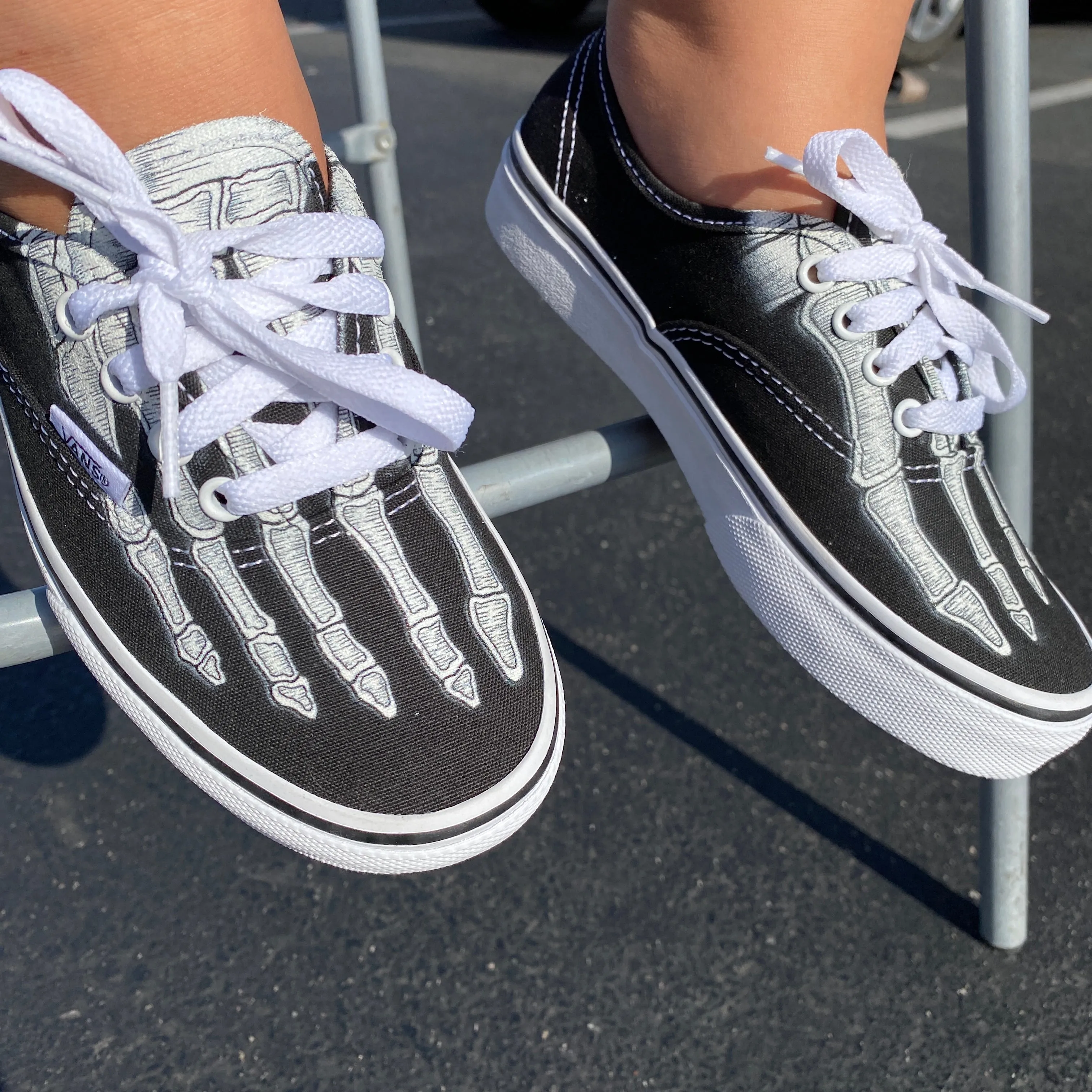 Custom Authentics Skeleton Boney Feet - Custom Vans Shoes