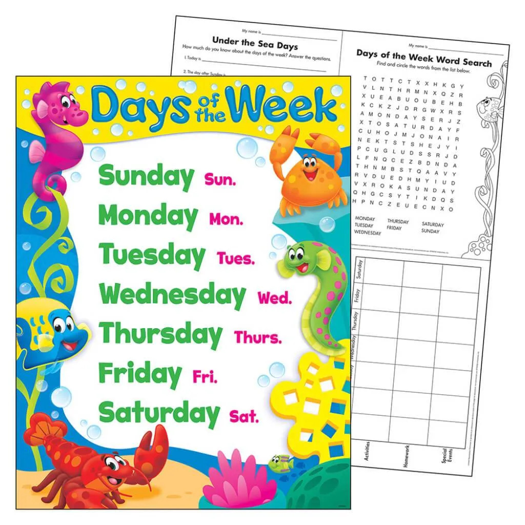 Days Of Week Sea Buddies Chart