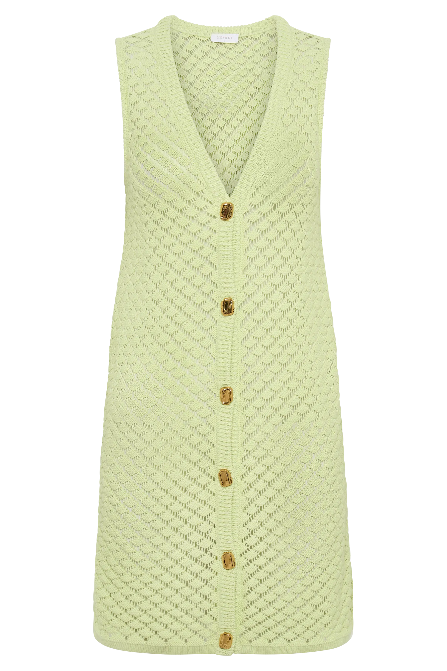 Delta Sleeveless Knit Button Up Mini Dress - Seafoam Green