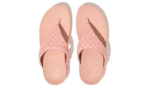 FitFlop Womens Lulu Geo Webbing Toe Post Pink Salt