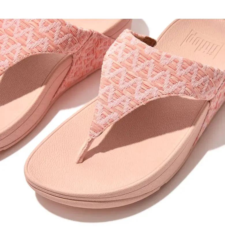 FitFlop Womens Lulu Geo Webbing Toe Post Pink Salt