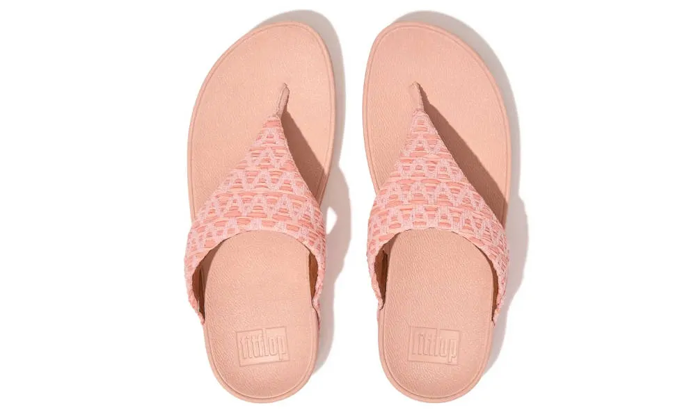 FitFlop Womens Lulu Geo Webbing Toe Post Pink Salt