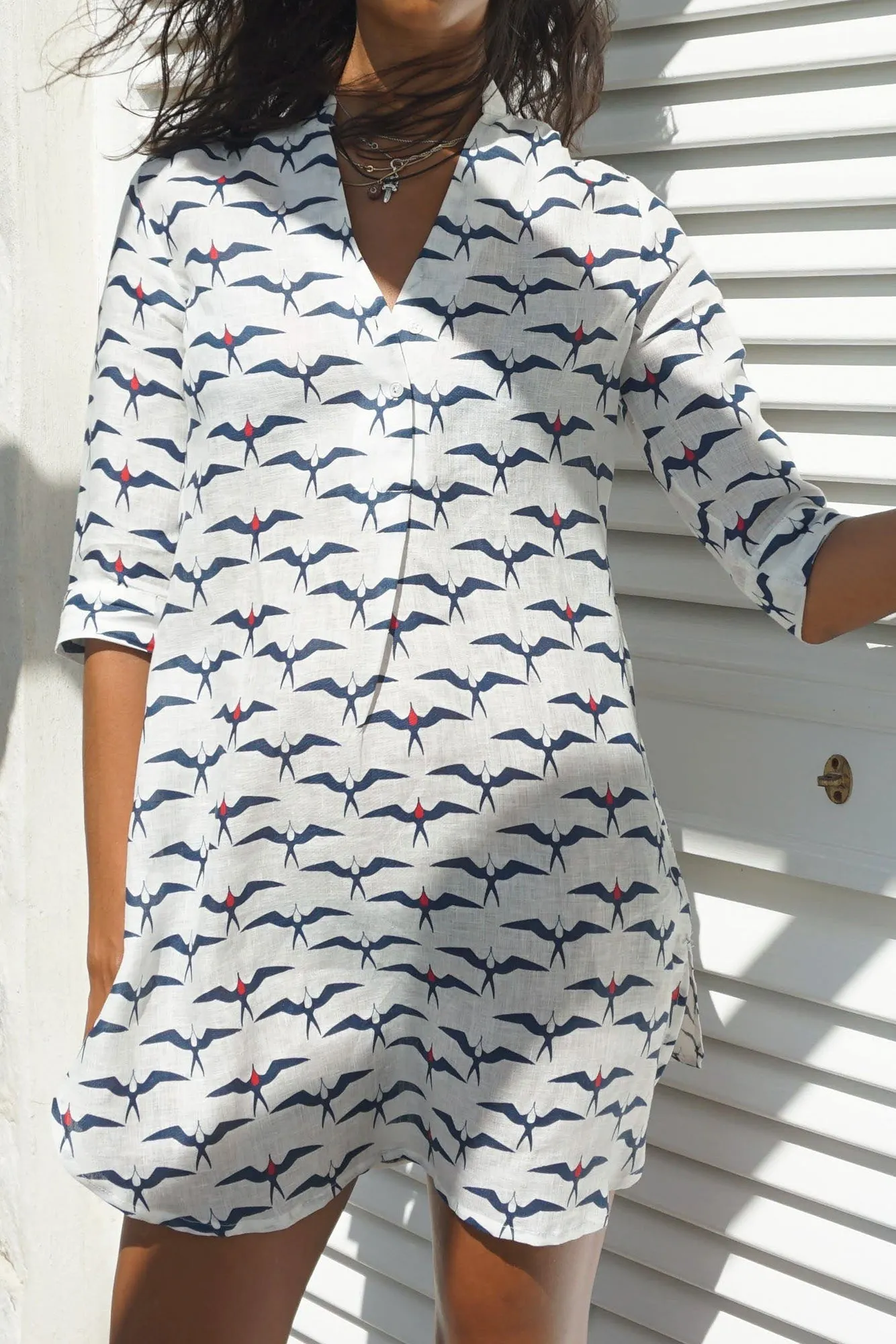 Linen Decima Dress FRIGATE BIRD