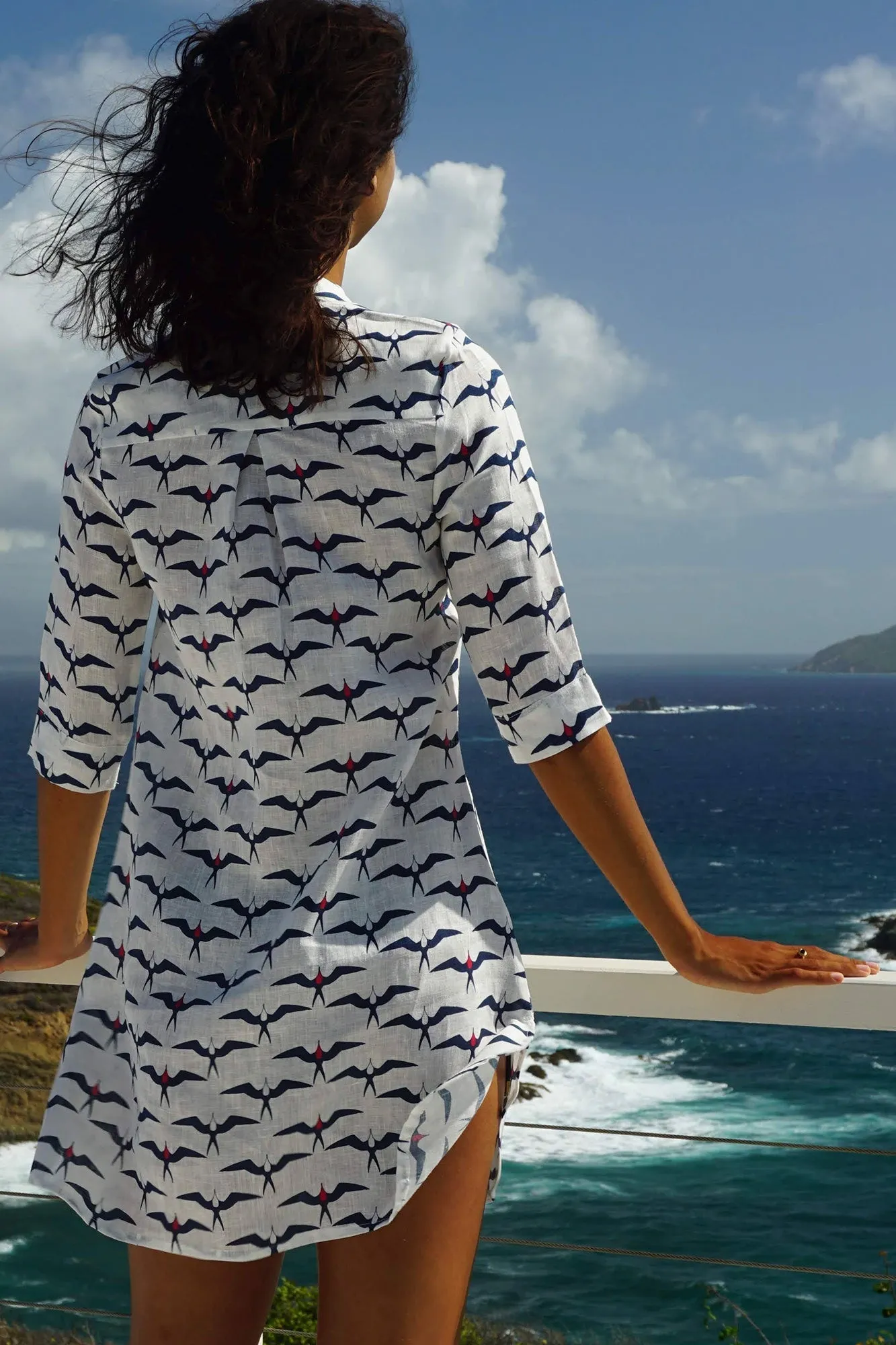 Linen Decima Dress FRIGATE BIRD