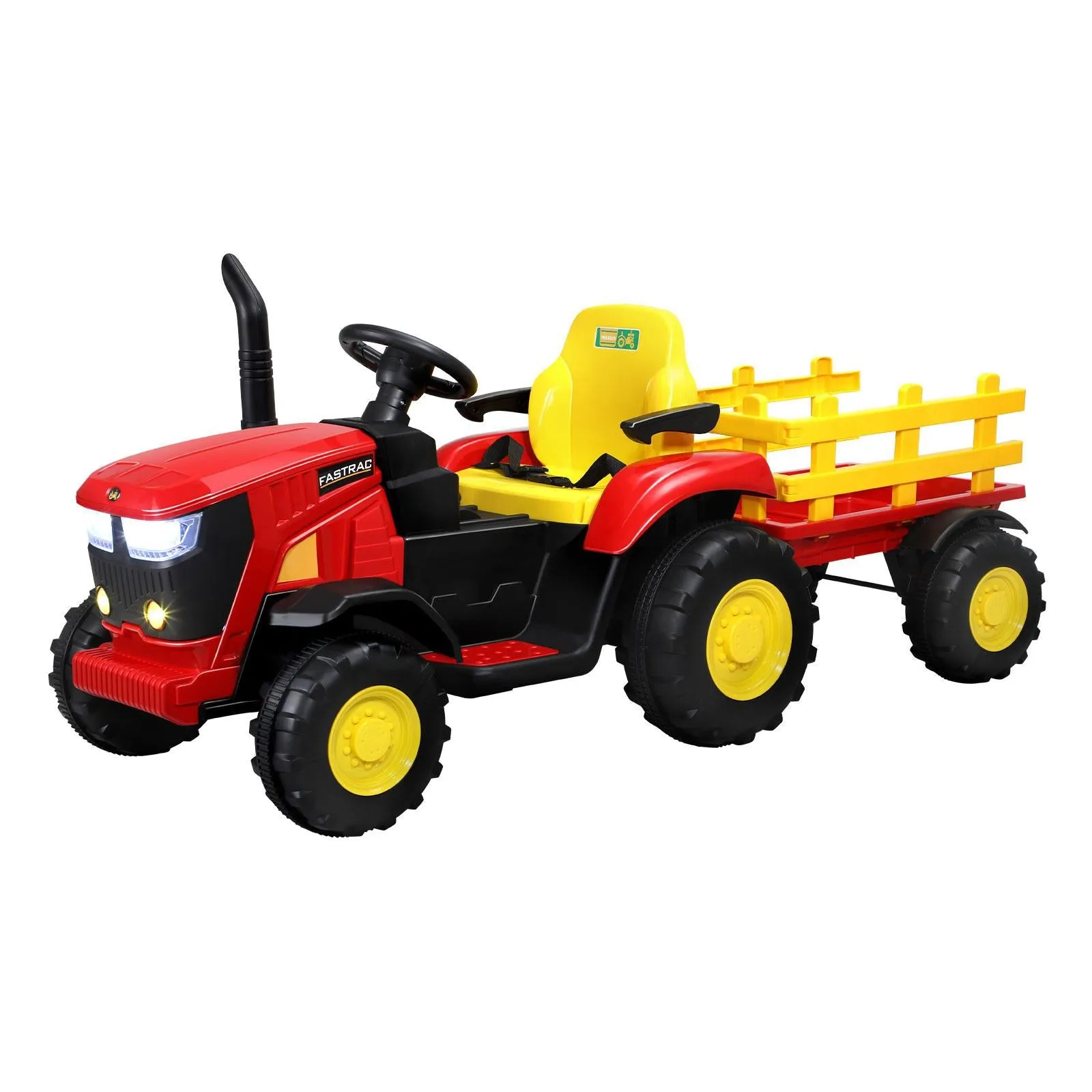 Mazam XL Ride On Tractor 12V Kids Electric Vehicle Toy Cars W/ Trailer Remote