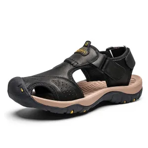 Men Genuine Leather Sandals Beach Shoes