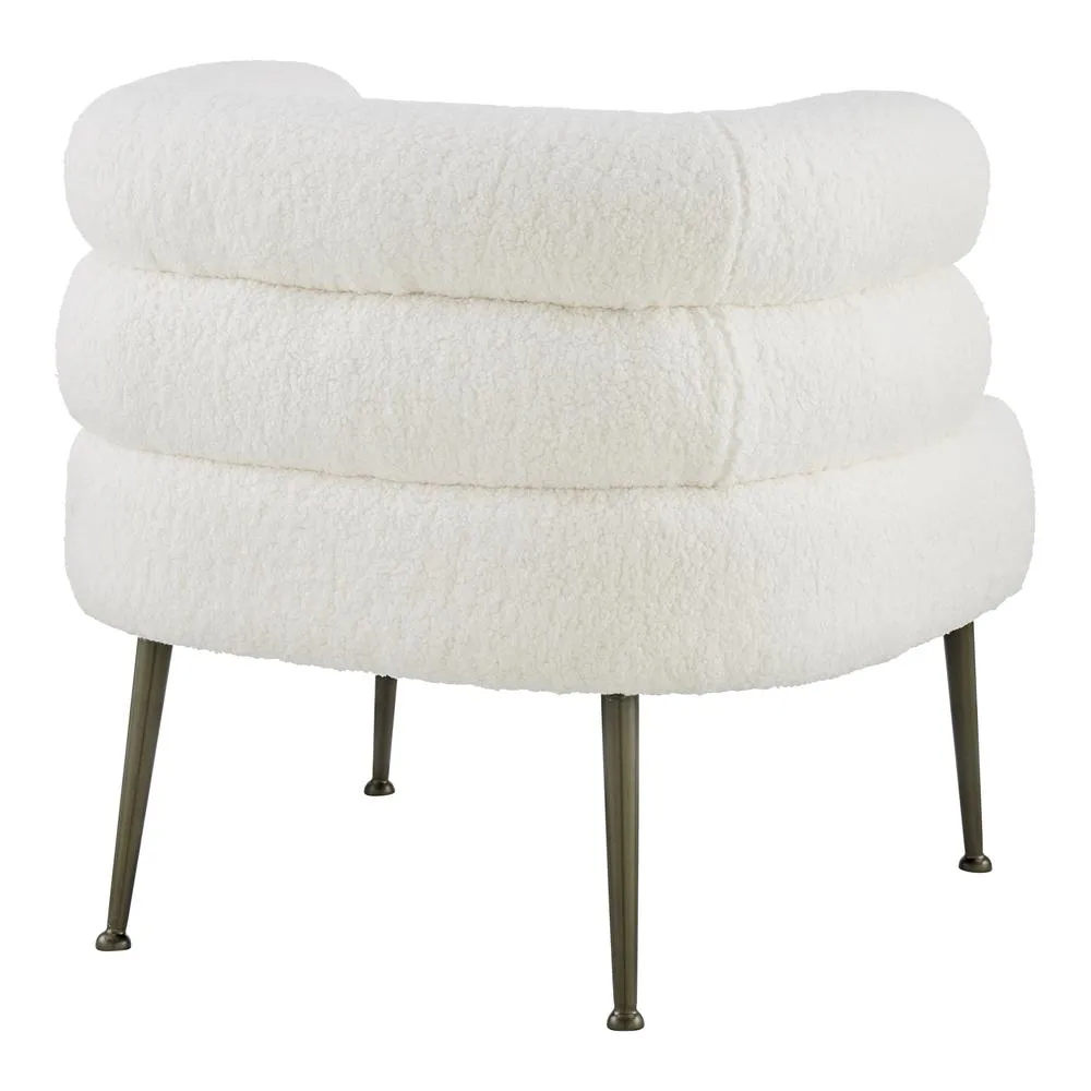 Modern Contemporary Chic Faux Shearling Fabric Accent Chair