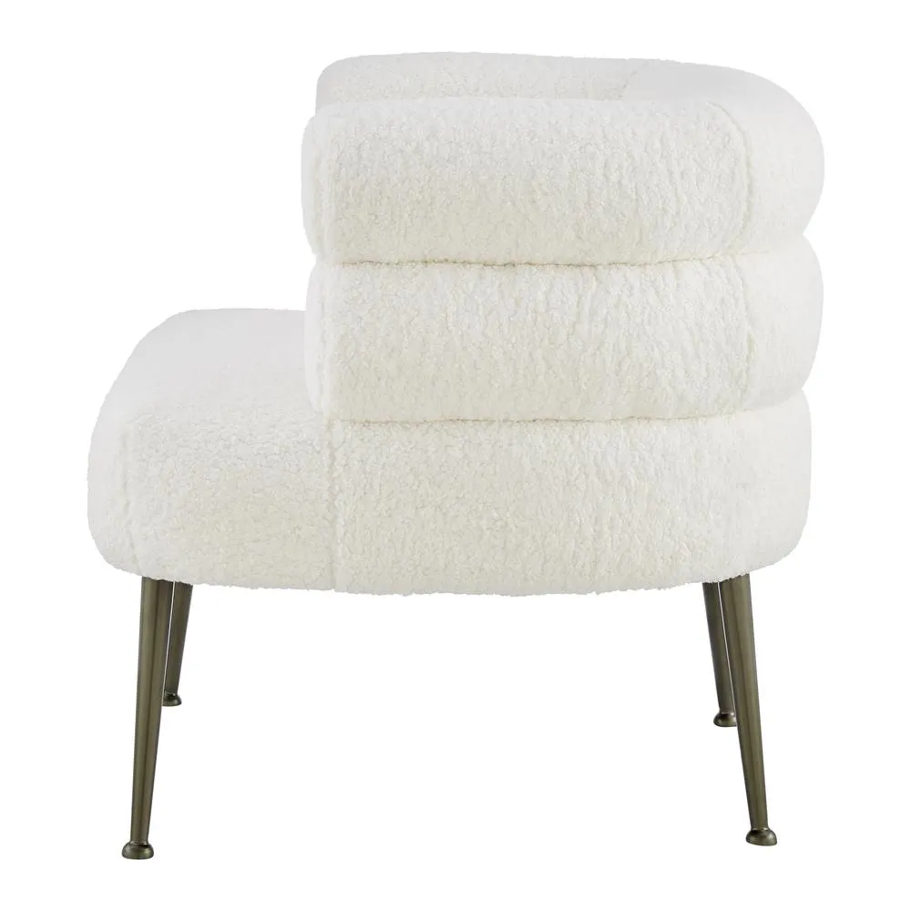 Modern Contemporary Chic Faux Shearling Fabric Accent Chair