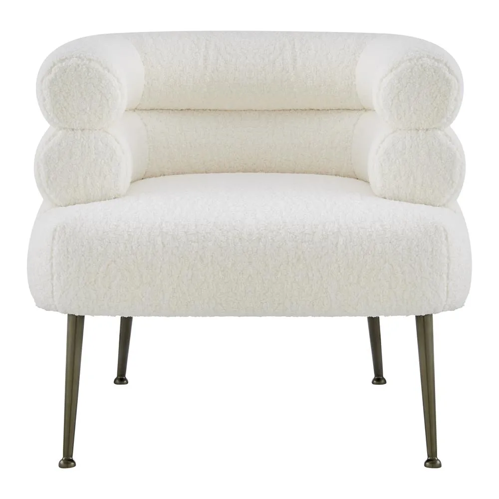 Modern Contemporary Chic Faux Shearling Fabric Accent Chair