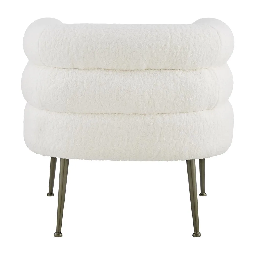 Modern Contemporary Chic Faux Shearling Fabric Accent Chair