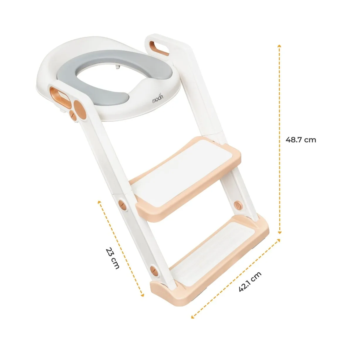 Moon Kids Step Stool Potty Trainer Seat Potty Training White and gold