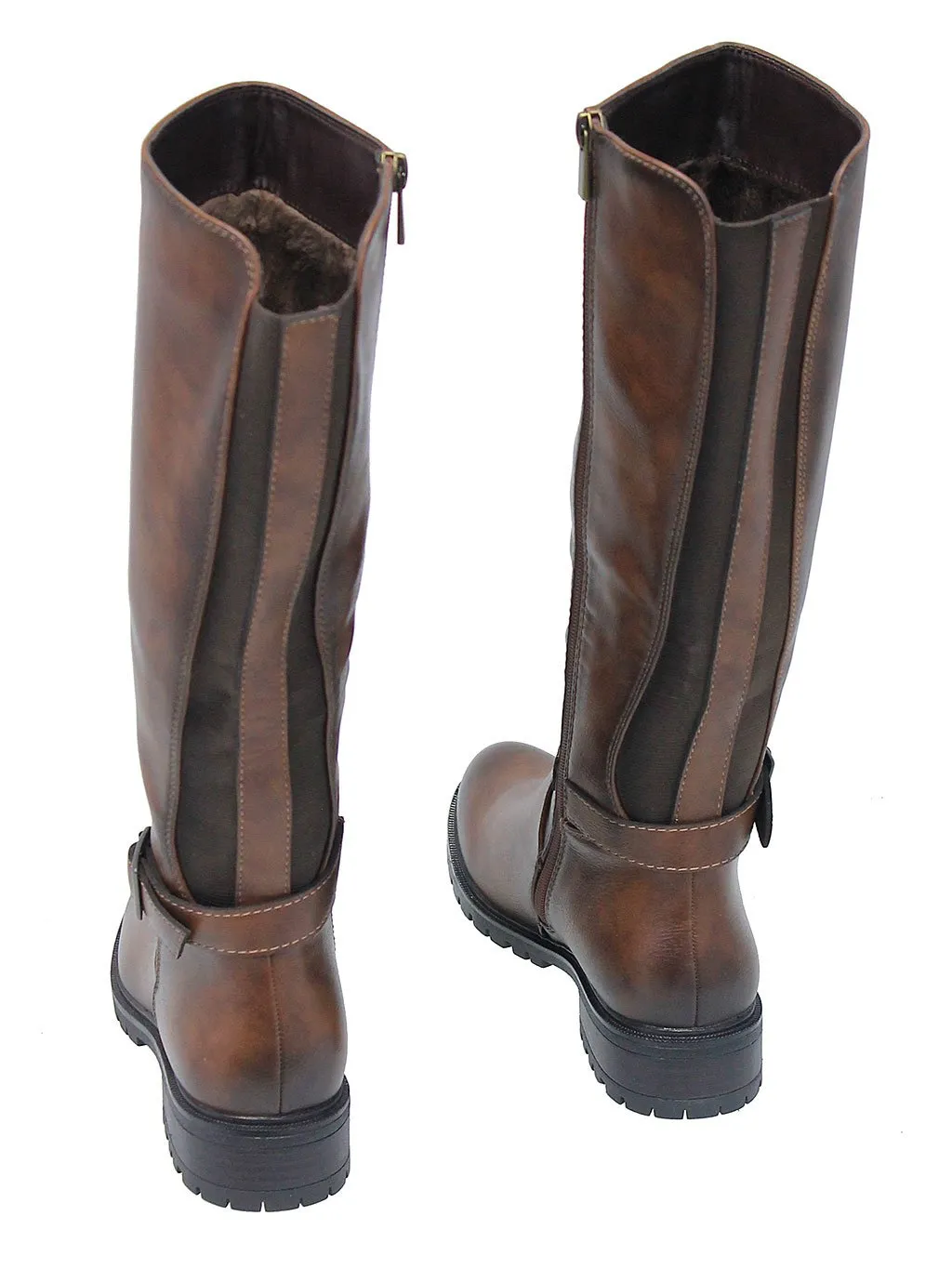 Obelia Vintage Brown Ankle Band Tall Zip Boots #BLC-OBEL-N