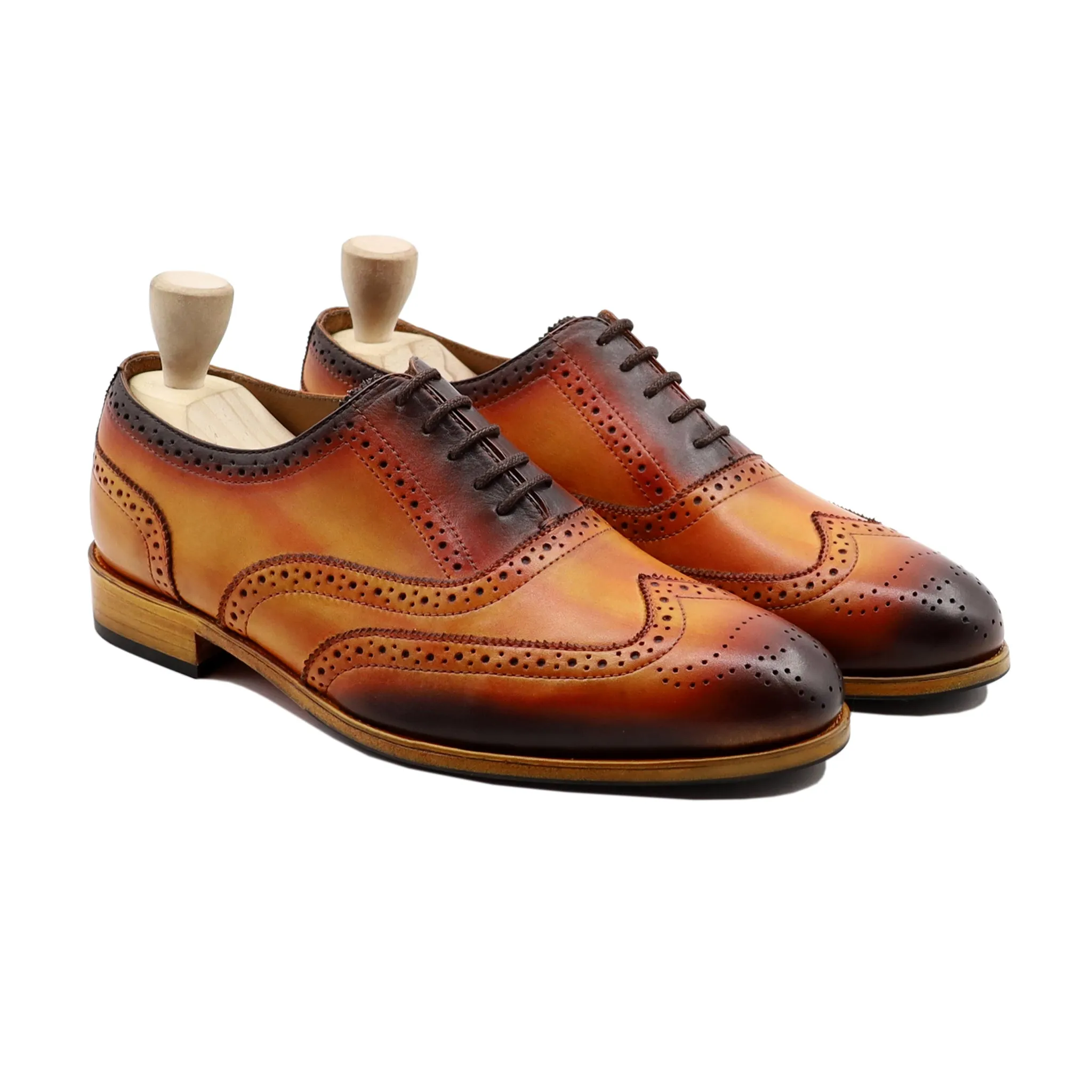 Orland - Men's Burnished Tan Calf Leather Oxford Shoe