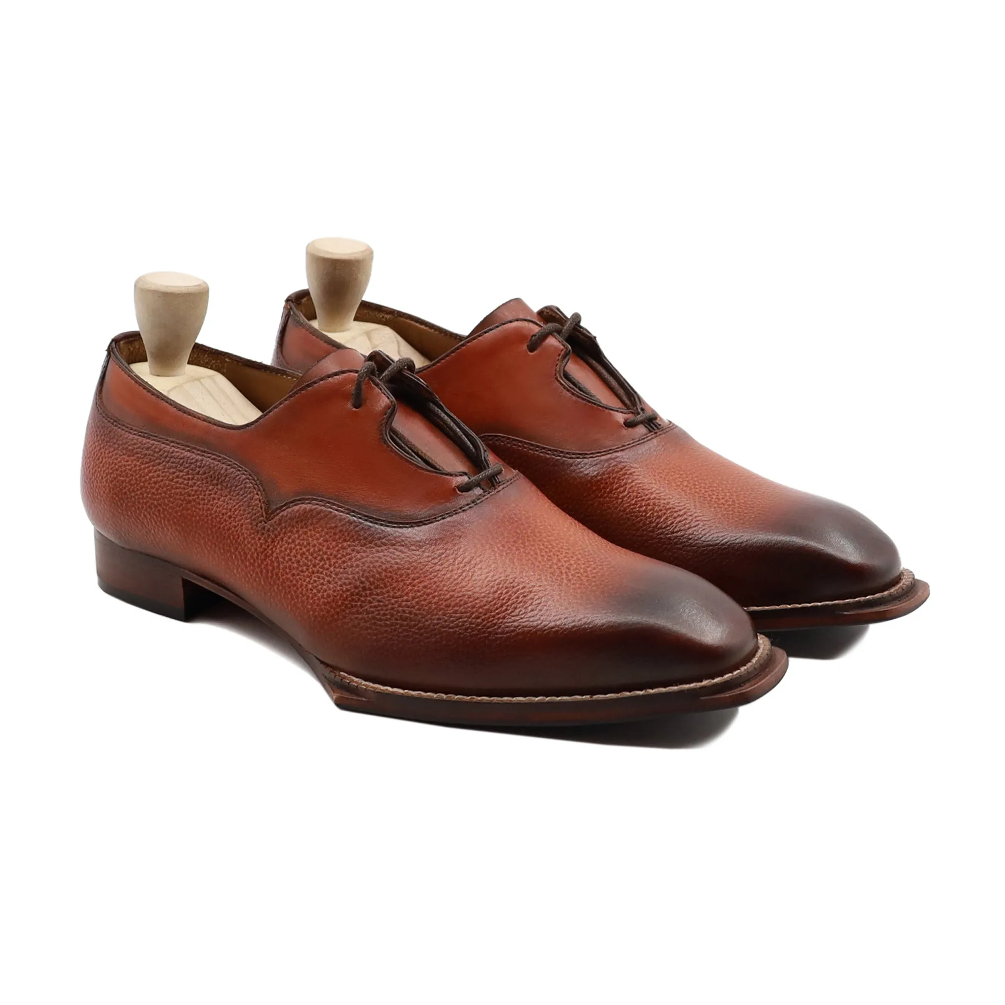 Pizarro - Men's Burnished Tan Pebble Grain Leather Oxford Shoe