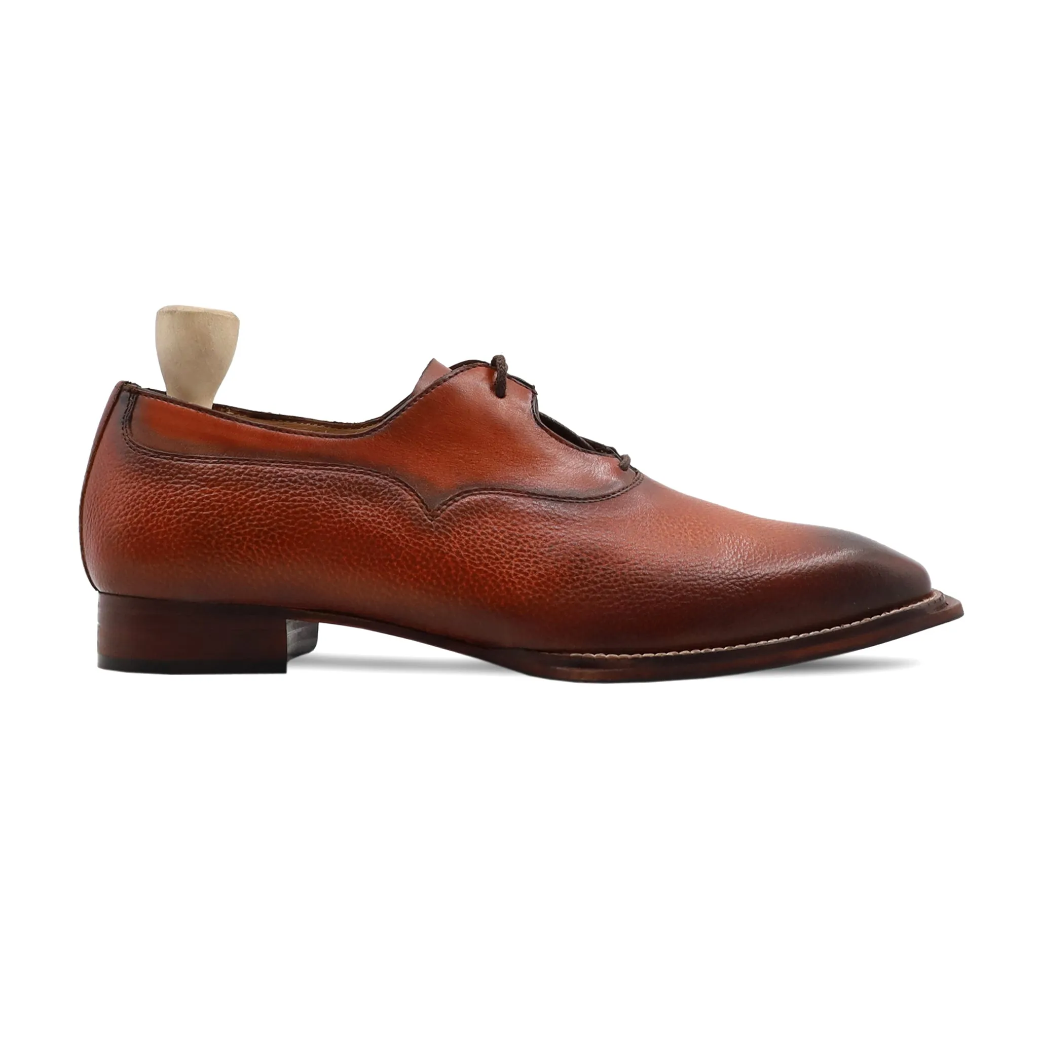 Pizarro - Men's Burnished Tan Pebble Grain Leather Oxford Shoe