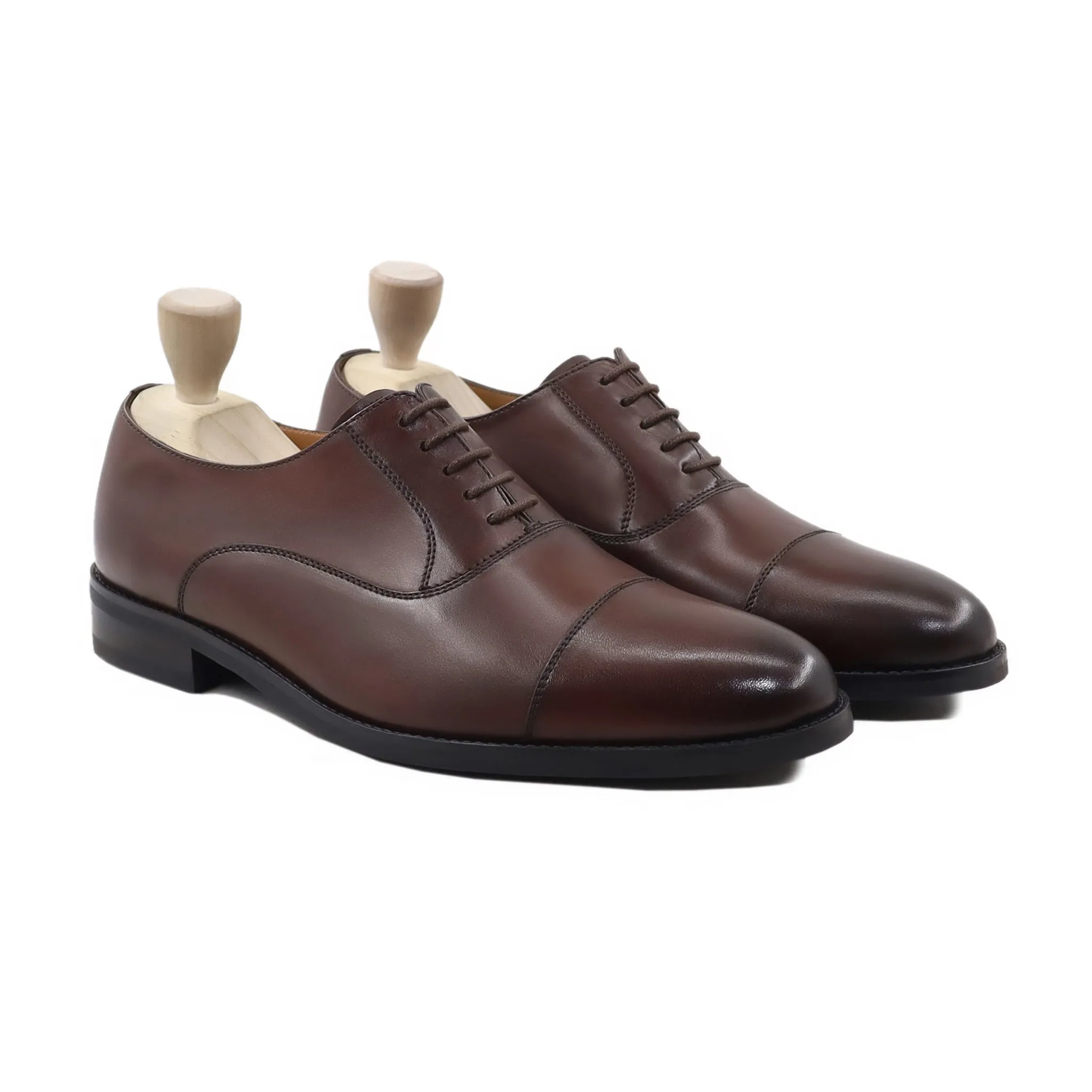 Scara - Men's Brown Calf Leather Oxford Shoe