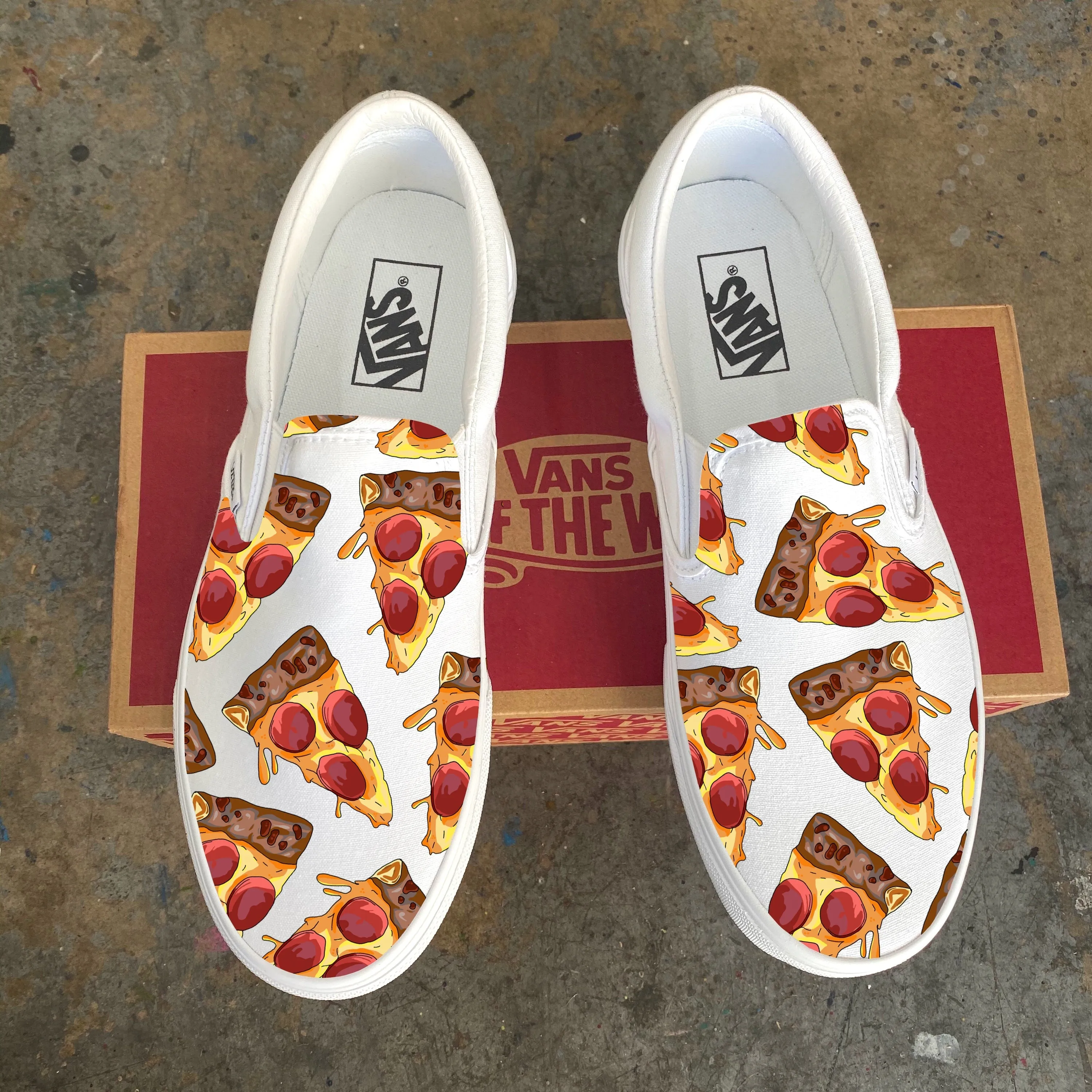 Slice O' Pizza Slip-Ons White