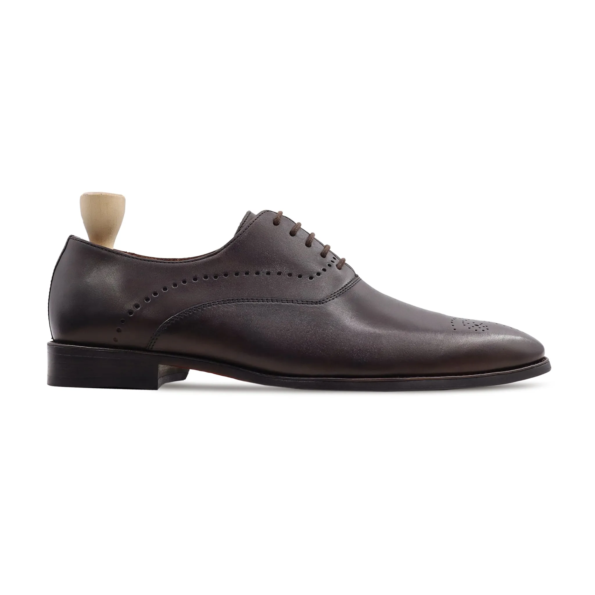 Smed - Men's Dark Brown Calf Leather Oxford Shoe