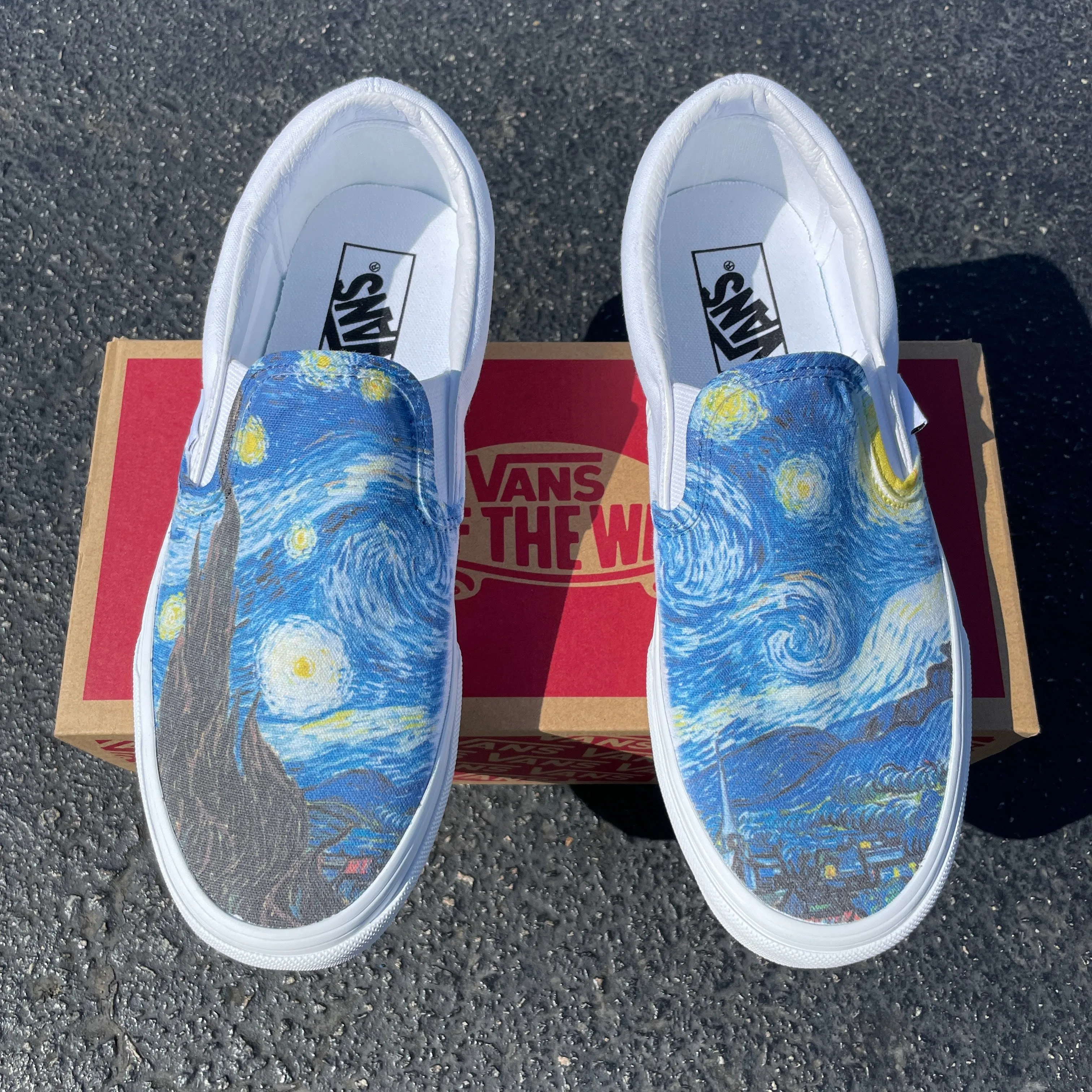 Starry Night - White Slip Ons