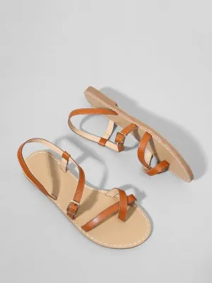 Toe Ring Strappy Flat Sandals