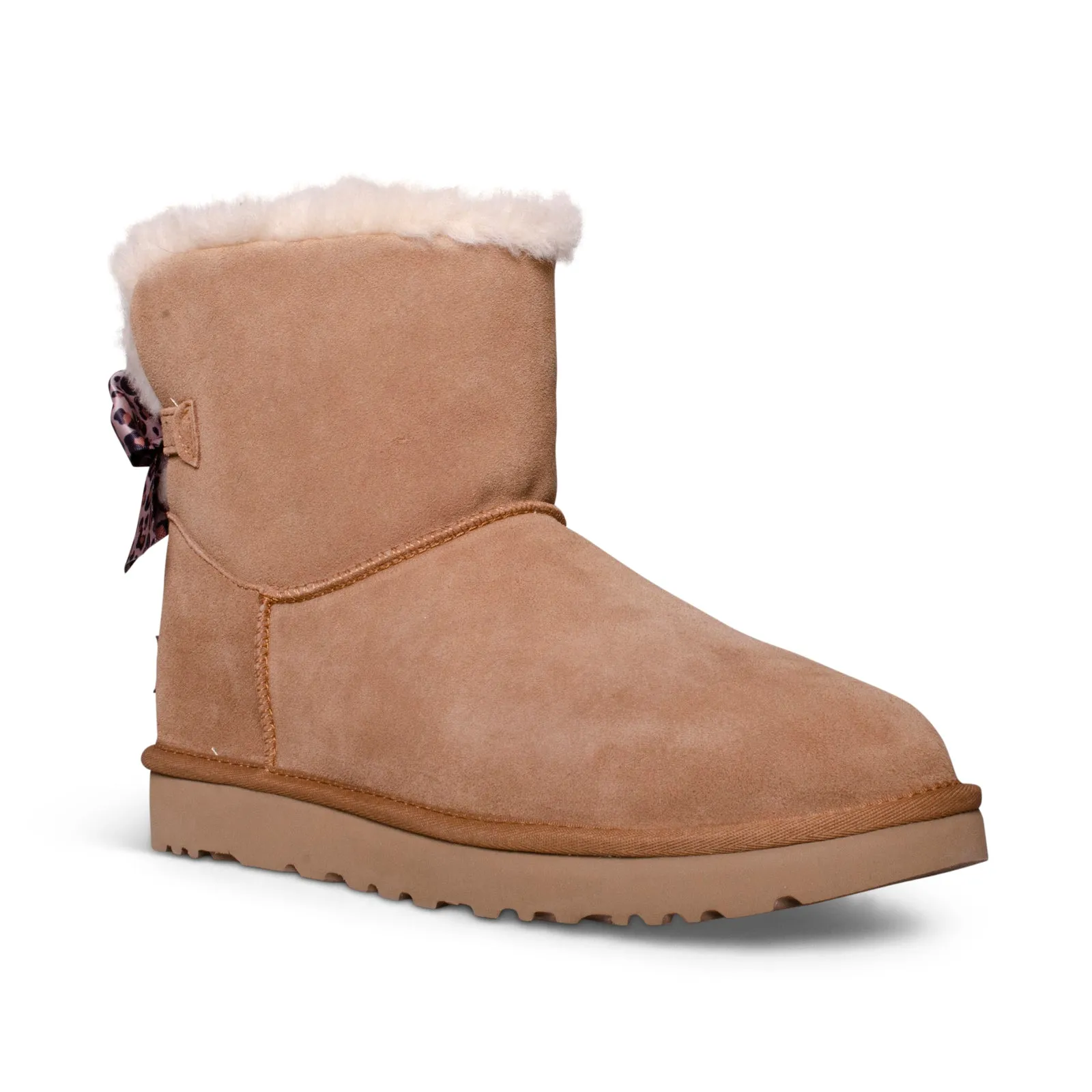 UGG Mini Bailey Bow Leopard Chestnut Boots - Women's