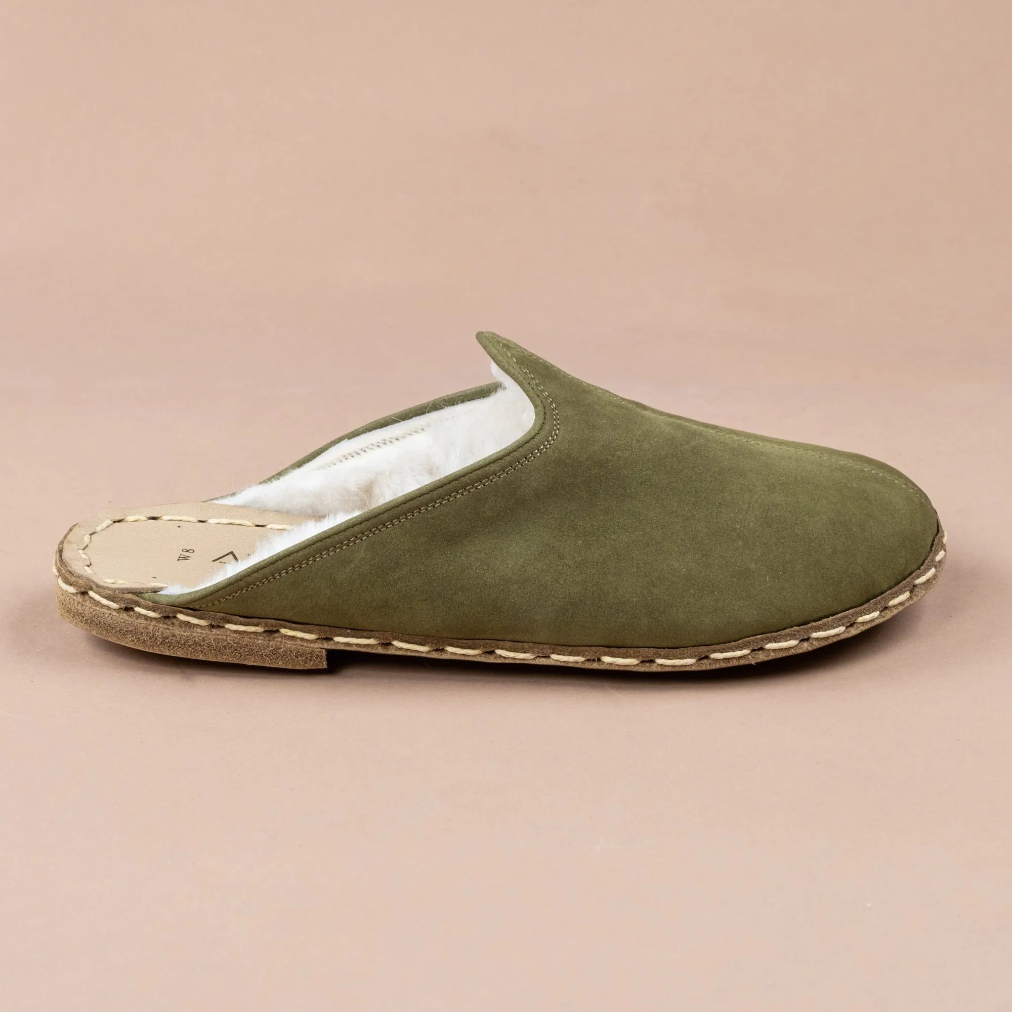 Women's Olive Barefoot Shearlings